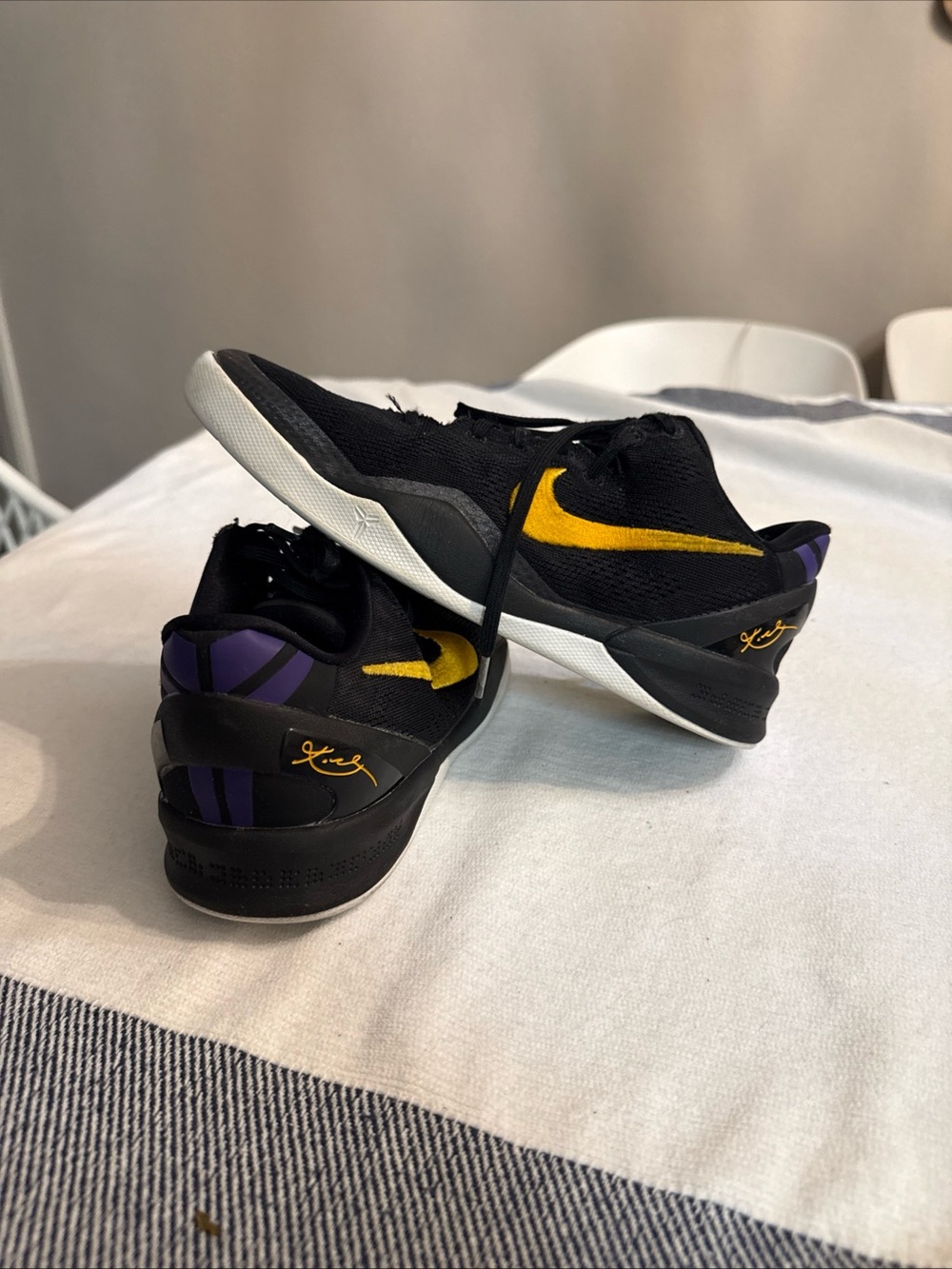 Nike Black, Gold & Purple Low-Top Basketball Shoes
